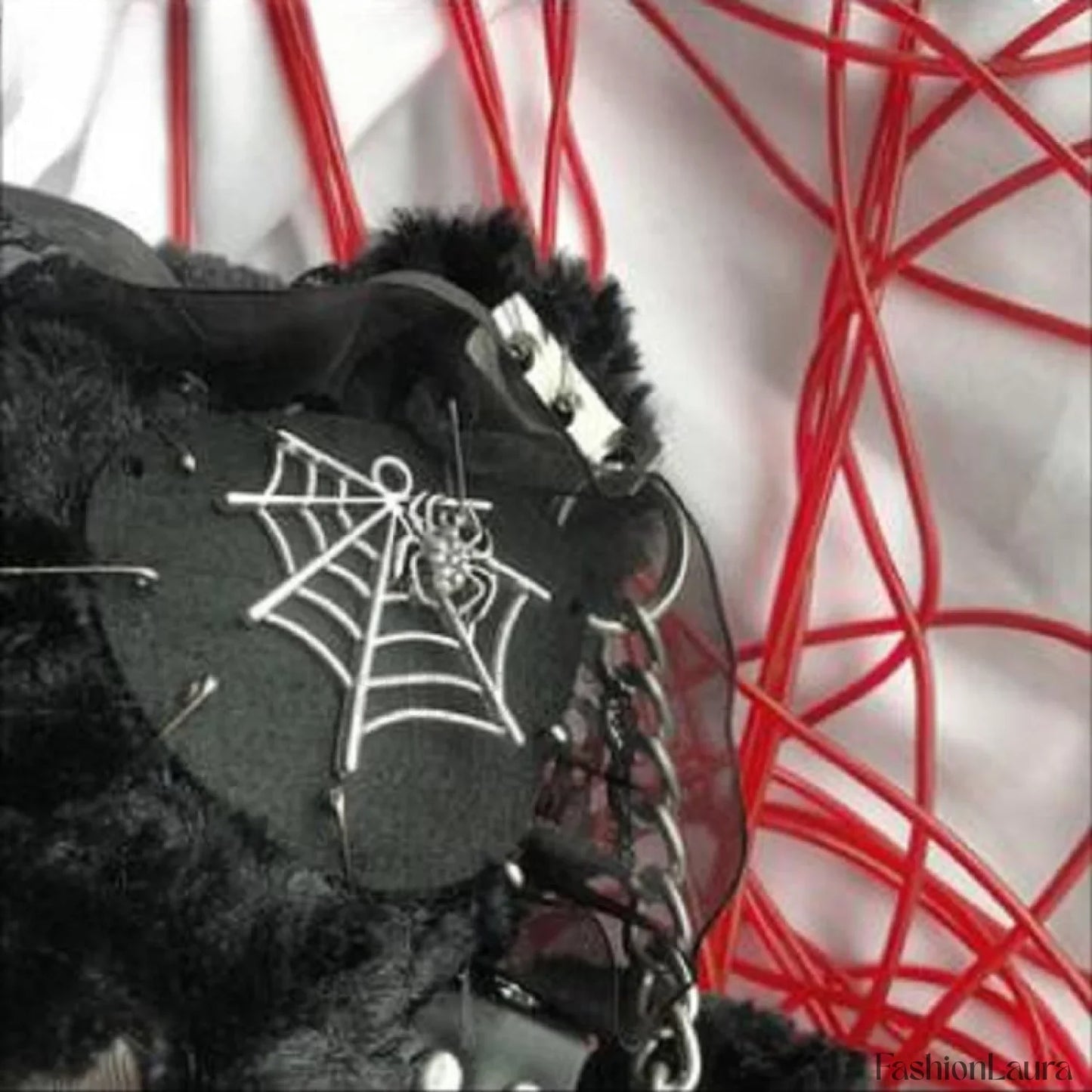 Diablo Design Lolita Halloween Gothic Blood Hell Bear Bag BLACK / 40cm