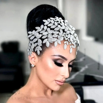 Dominique Silver Crystal Bridal Headpiece