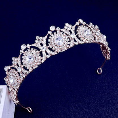 Wedding Hair Accessories - Rhinestone Bridal Tiara - Available in Rose Gold and Silver