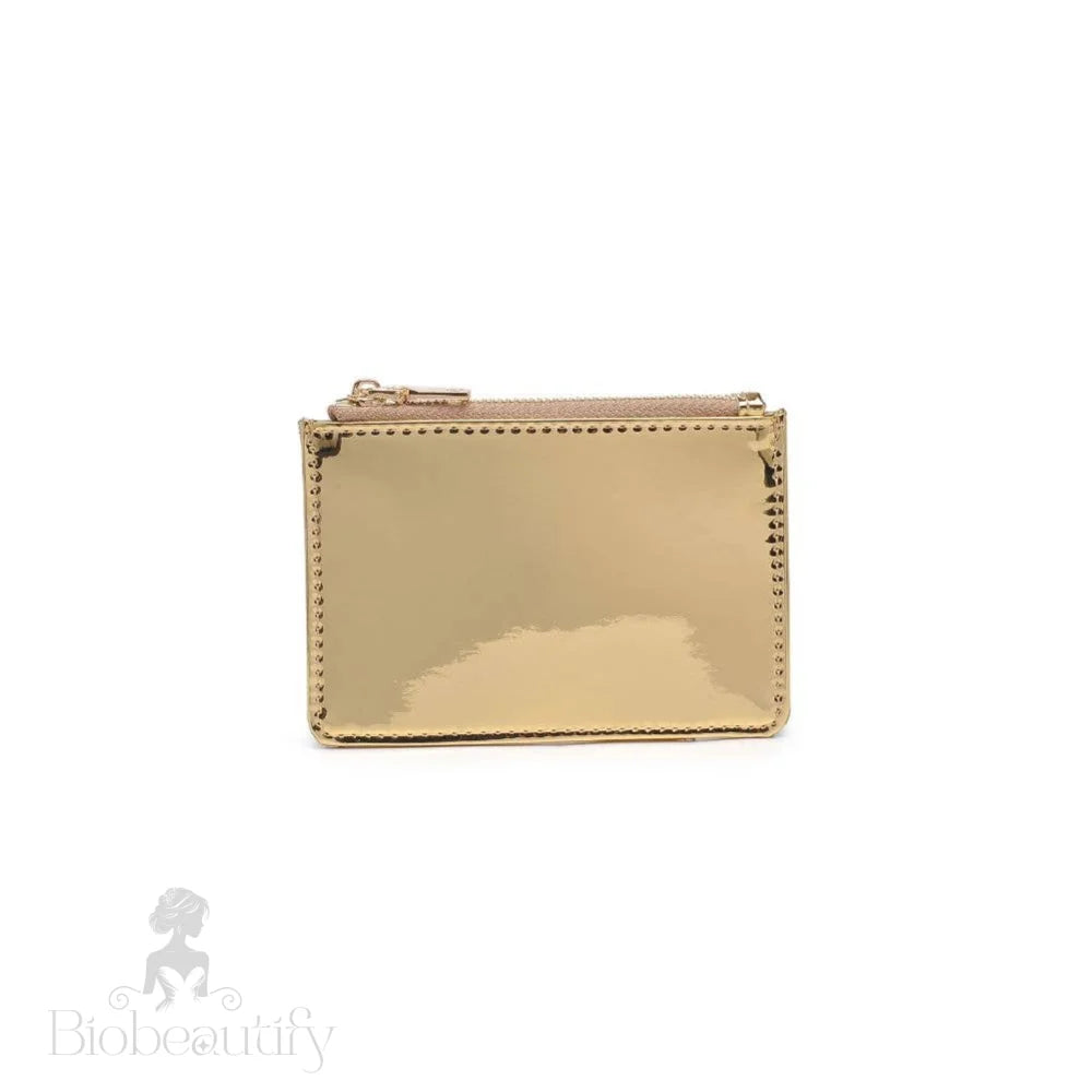 Donna Mirror Metallic Card Holder Wallet Gold