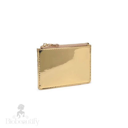 Donna Mirror Metallic Card Holder Wallet Gold