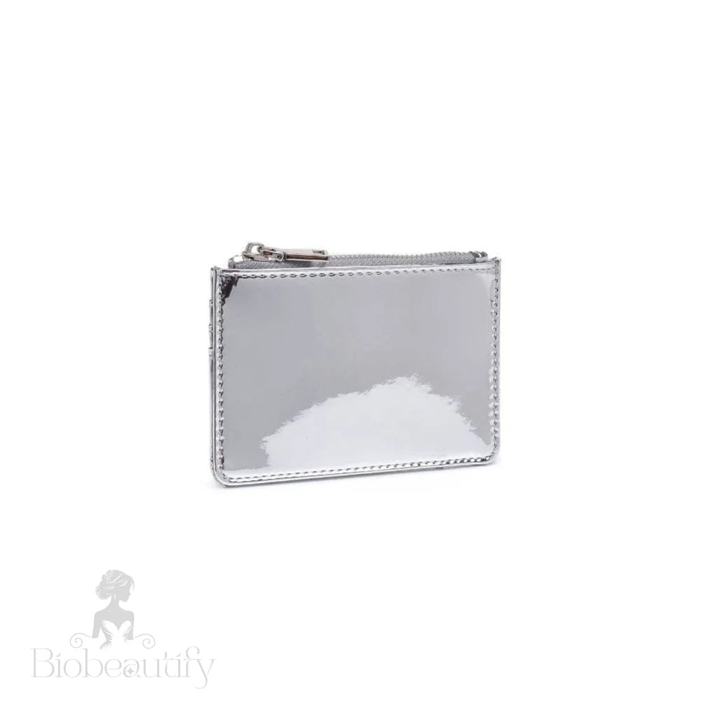 Donna Mirror Metallic Wallet Card Holder Silver