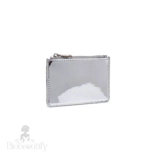 Donna Mirror Metallic Wallet Card Holder Silver