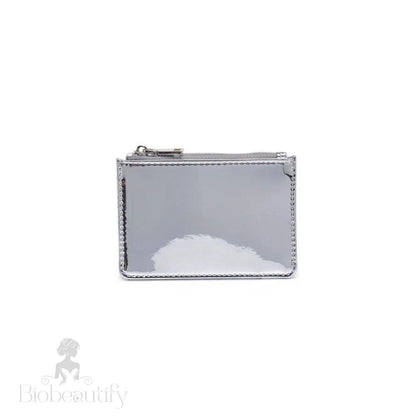 Donna Mirror Metallic Wallet Card Holder Silver