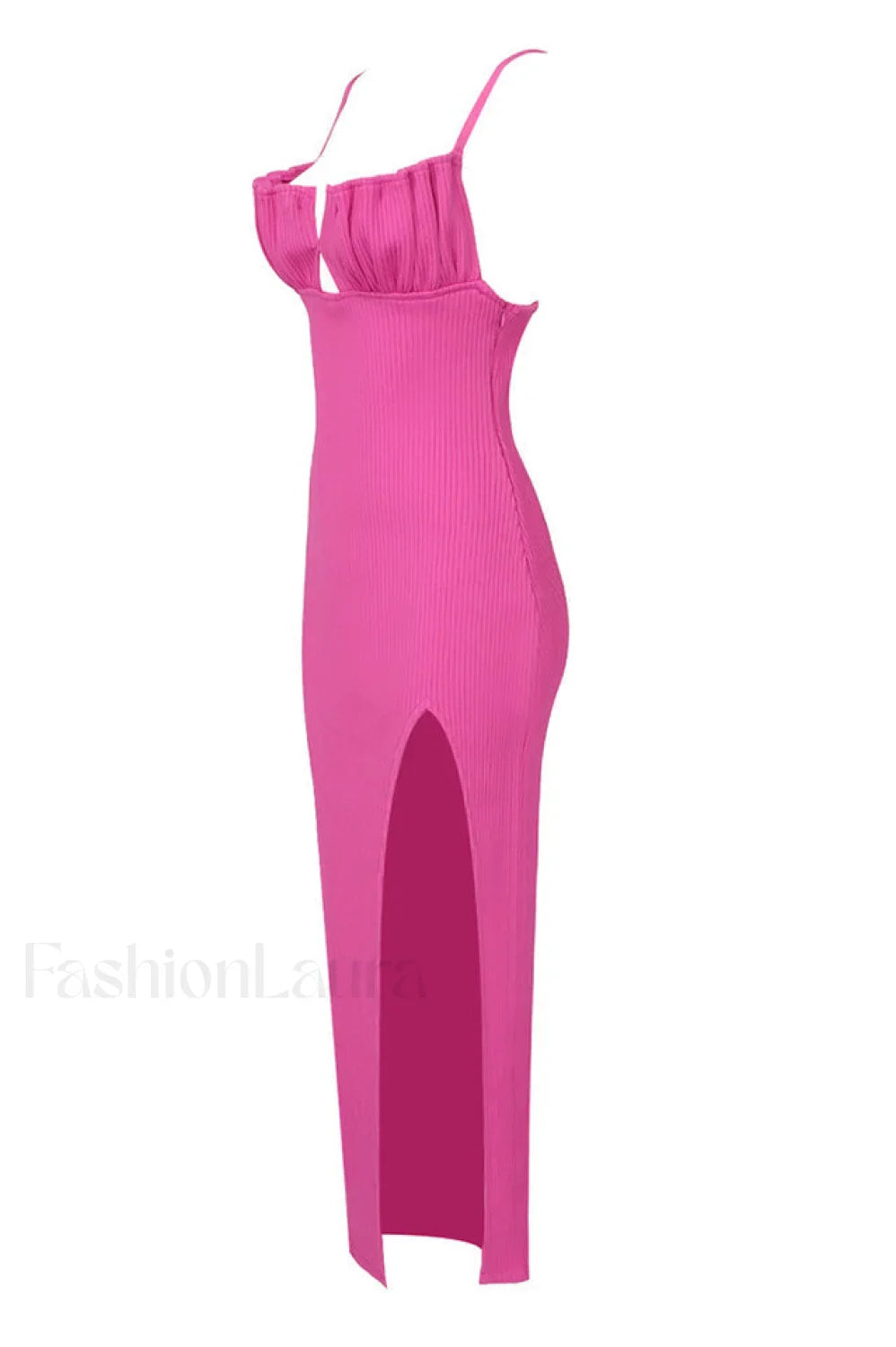 Draped Bustier Stylish Ribbed Midi Dress