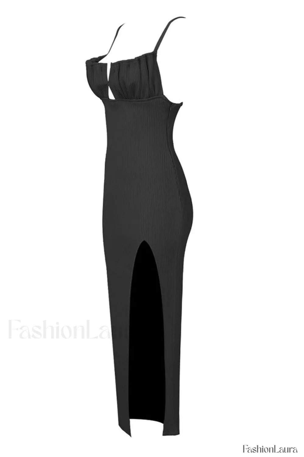 Draped Bustier Stylish Ribbed Midi Dress