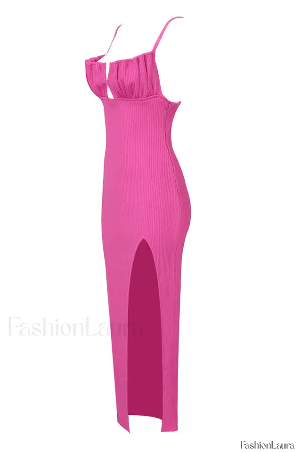 Draped Bustier Stylish Ribbed Midi Dress
