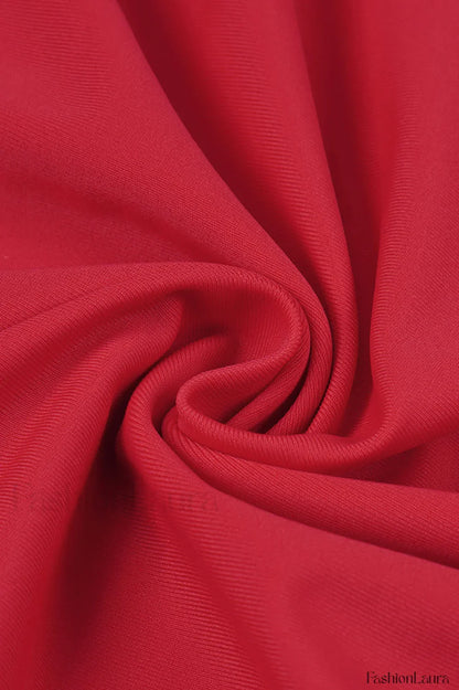 Draped Ring Detailed Charming Deep V Neck Dress