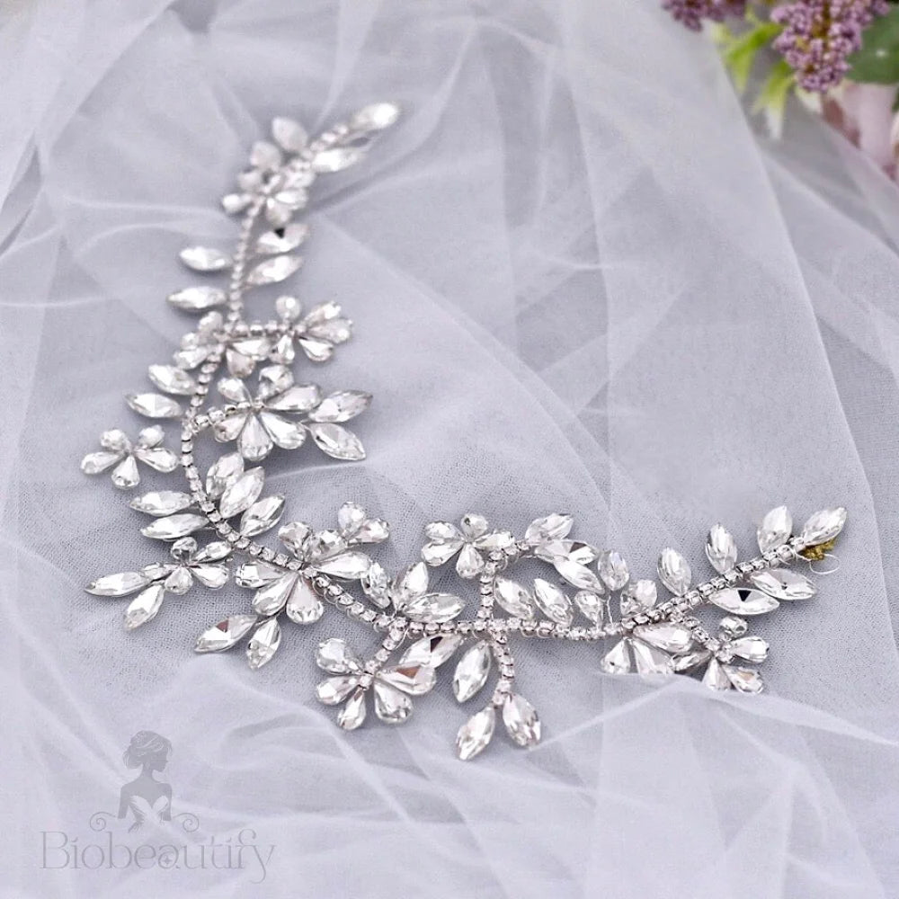 Dulce Silver Crystal Bridal Hairpiece