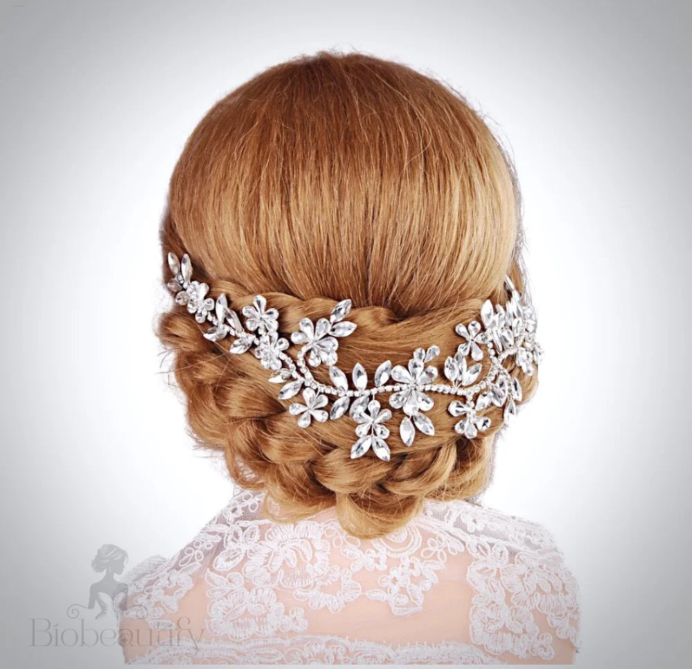 Dulce Silver Crystal Bridal Hairpiece