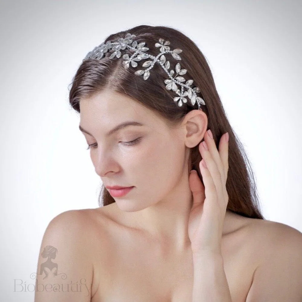 Dulce Silver Crystal Bridal Hairpiece