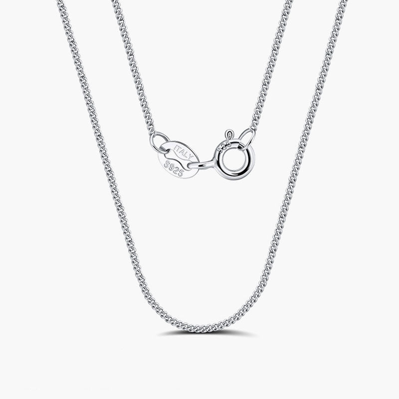 Dynamic Silver Polished 1Mm Curb Chain Necklace / 16’’