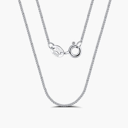 Dynamic Silver Polished 1Mm Curb Chain Necklace / 16’’