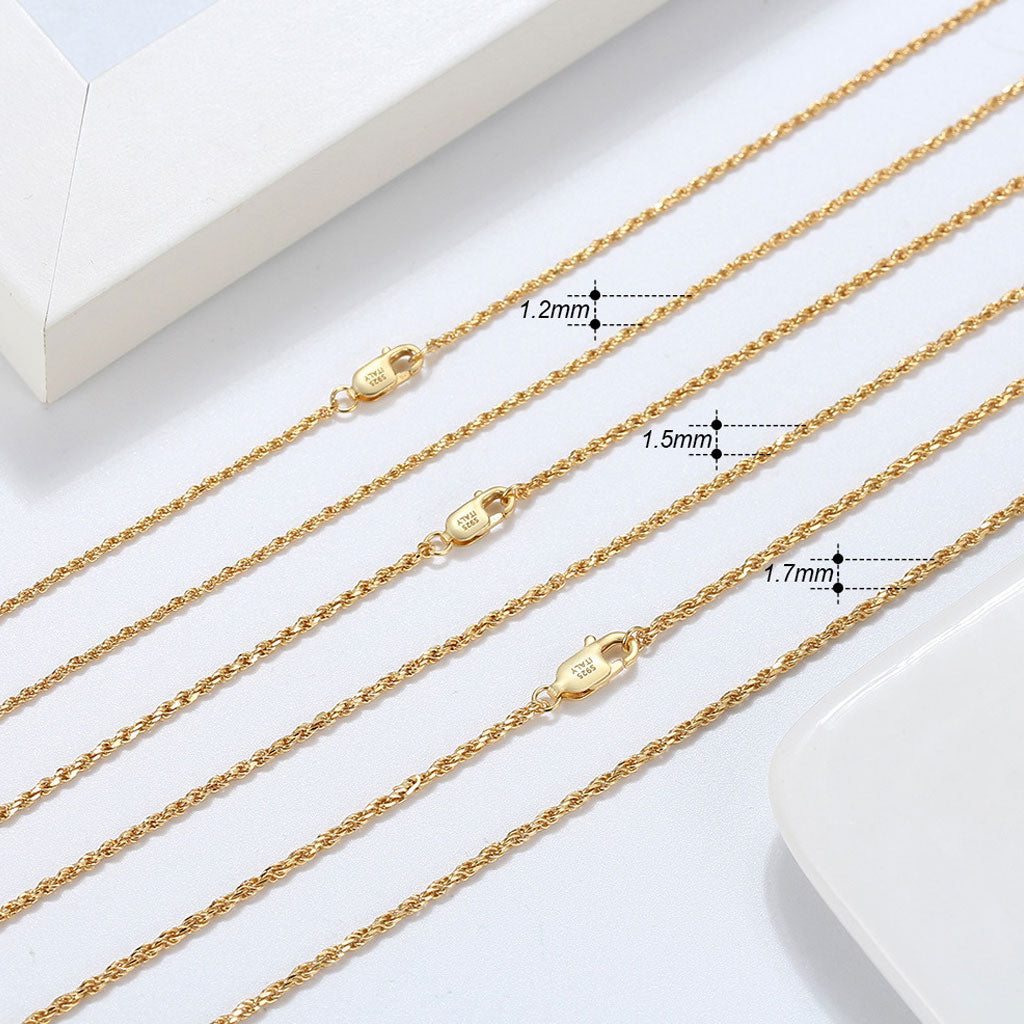 Twisted Rope Sterling Silver 1.5Mm Chain Necklace