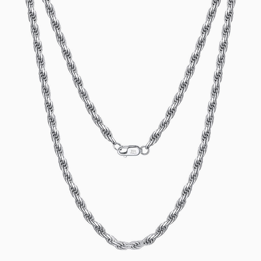 Twisted Rope Sterling Silver 1.5Mm Chain Necklace / 16’’