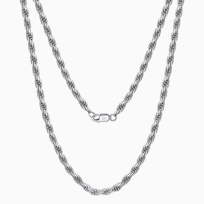 Twisted Rope Sterling Silver 1.5Mm Chain Necklace / 16’’