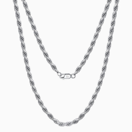 Twisted Rope Sterling Silver 1.5Mm Chain Necklace / 16’’