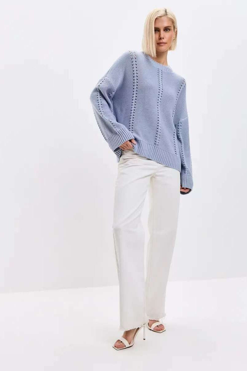 Casual Lace Knit Pullover Sweater