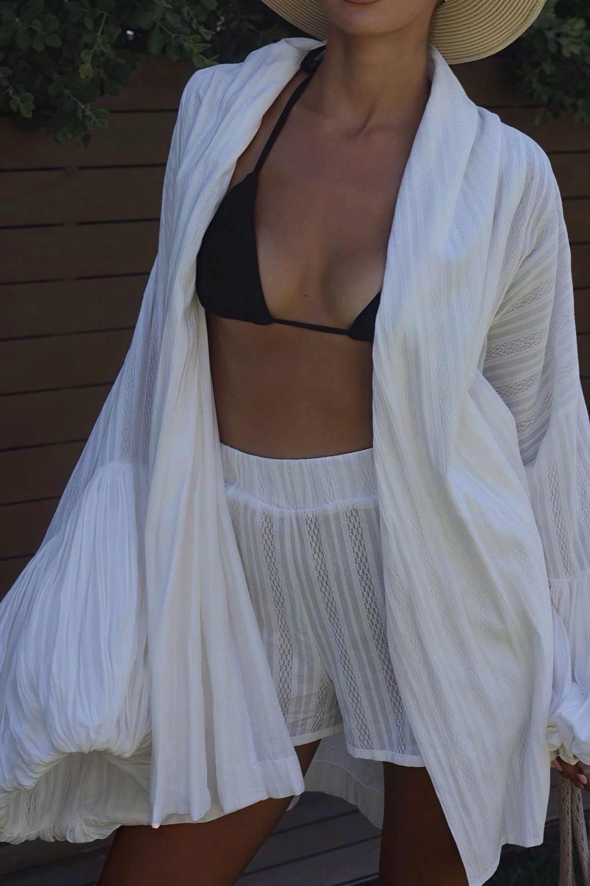Solid Tie Loose Cutout Two Piece Set