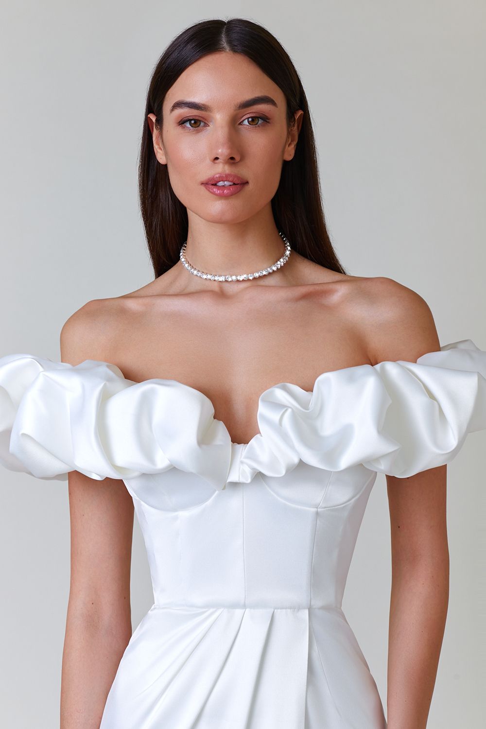 Off-Shoulder Ruffle Gown