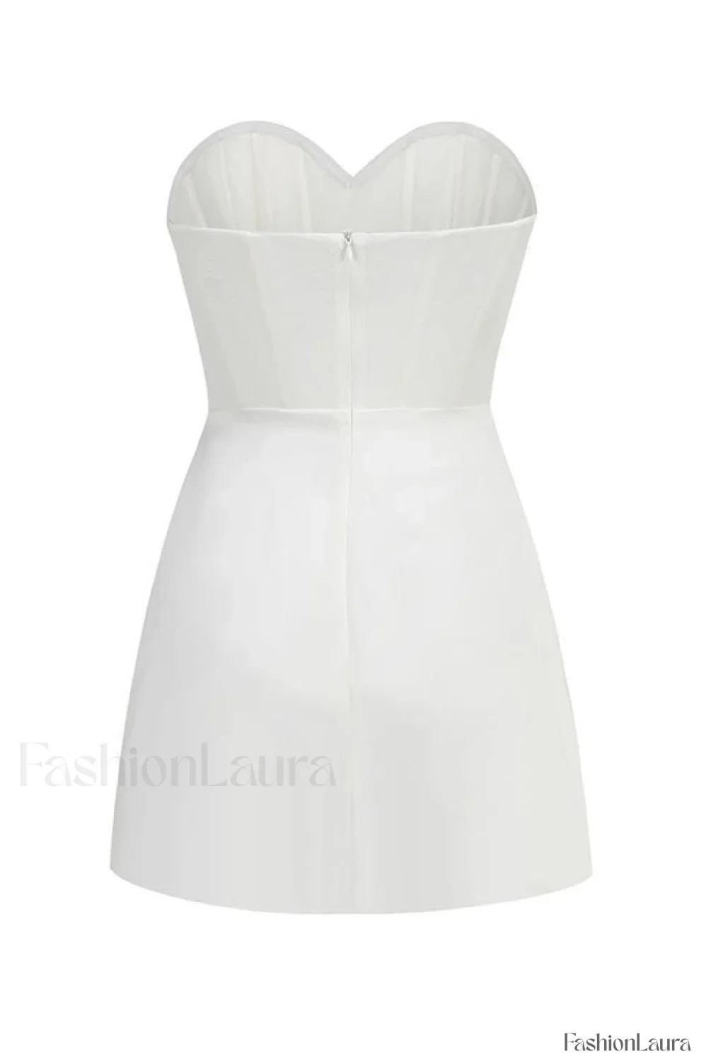 Ecru Sweetheart Neckline Charming Detailed Mini Dress