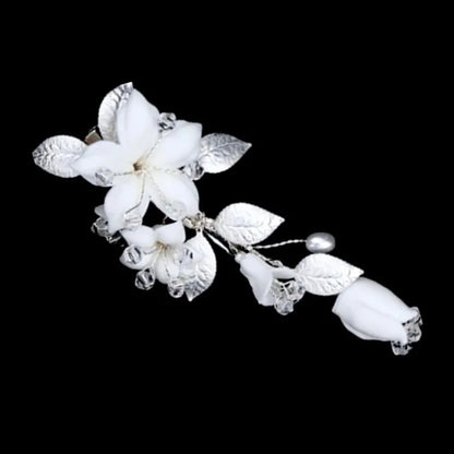 Edda Ceramic Floral Hair Clip For Brides