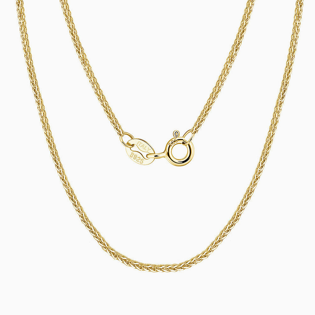 Chic Sterling Silver 1.2Mm Wheat Chain Necklace Gold / 16’’