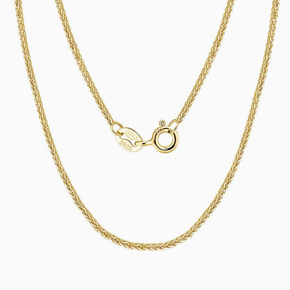 Chic Sterling Silver 1.2Mm Wheat Chain Necklace Gold / 16’’
