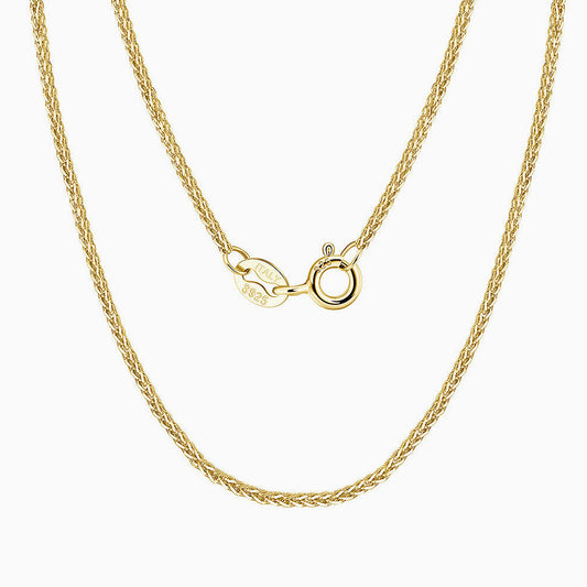 Chic Sterling Silver 1.2Mm Wheat Chain Necklace Gold / 16’’