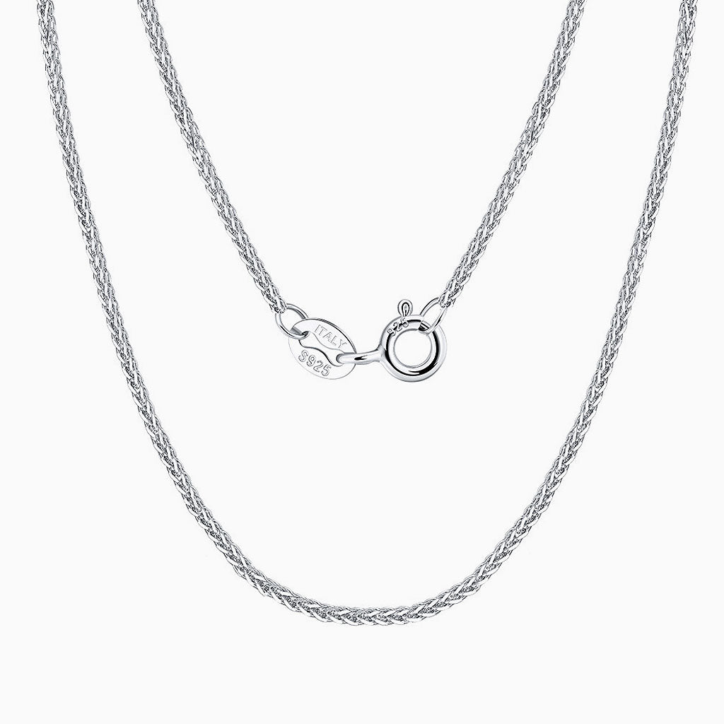 Chic Sterling Silver 1.2Mm Wheat Chain Necklace / 16’’