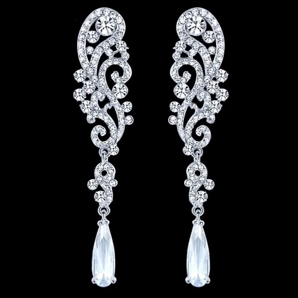 Eileen Rhinestone Wedding Earrings