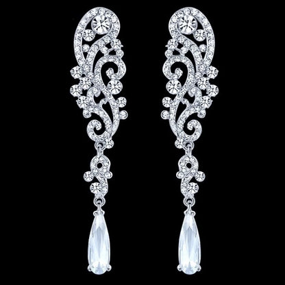 Eileen Rhinestone Wedding Earrings