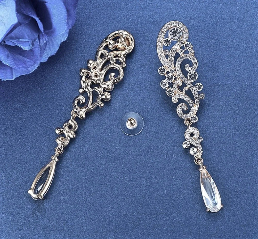 Eileen Rhinestone Wedding Earrings