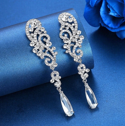 Eileen Rhinestone Wedding Earrings