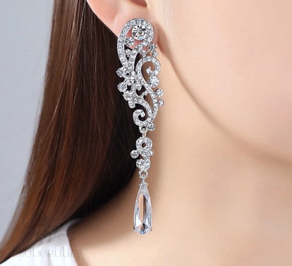 Eileen Rhinestone Wedding Earrings