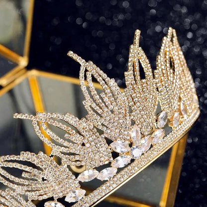 Elaine Cubic Zirconia Tiara For Weddings - Silver And Gold Options