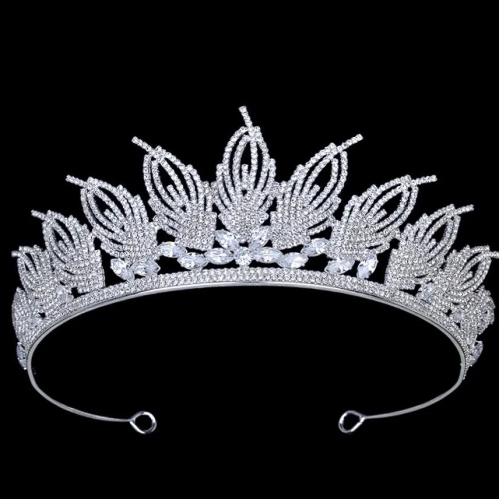 Elaine Cubic Zirconia Tiara For Weddings - Silver And Gold Options