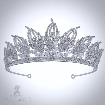 Elaine Cubic Zirconia Tiara For Weddings - Silver And Gold Options