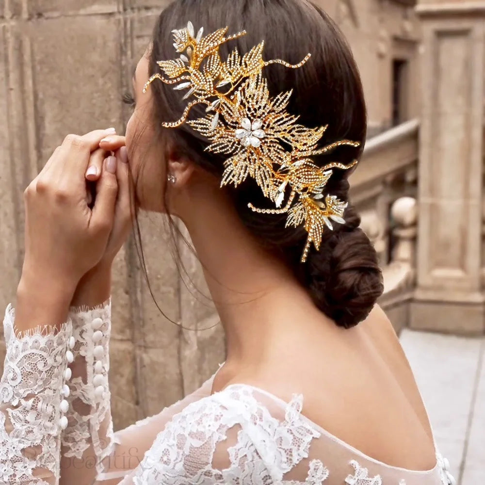 Eldorado Gold Crystal Wedding Hair Accessory