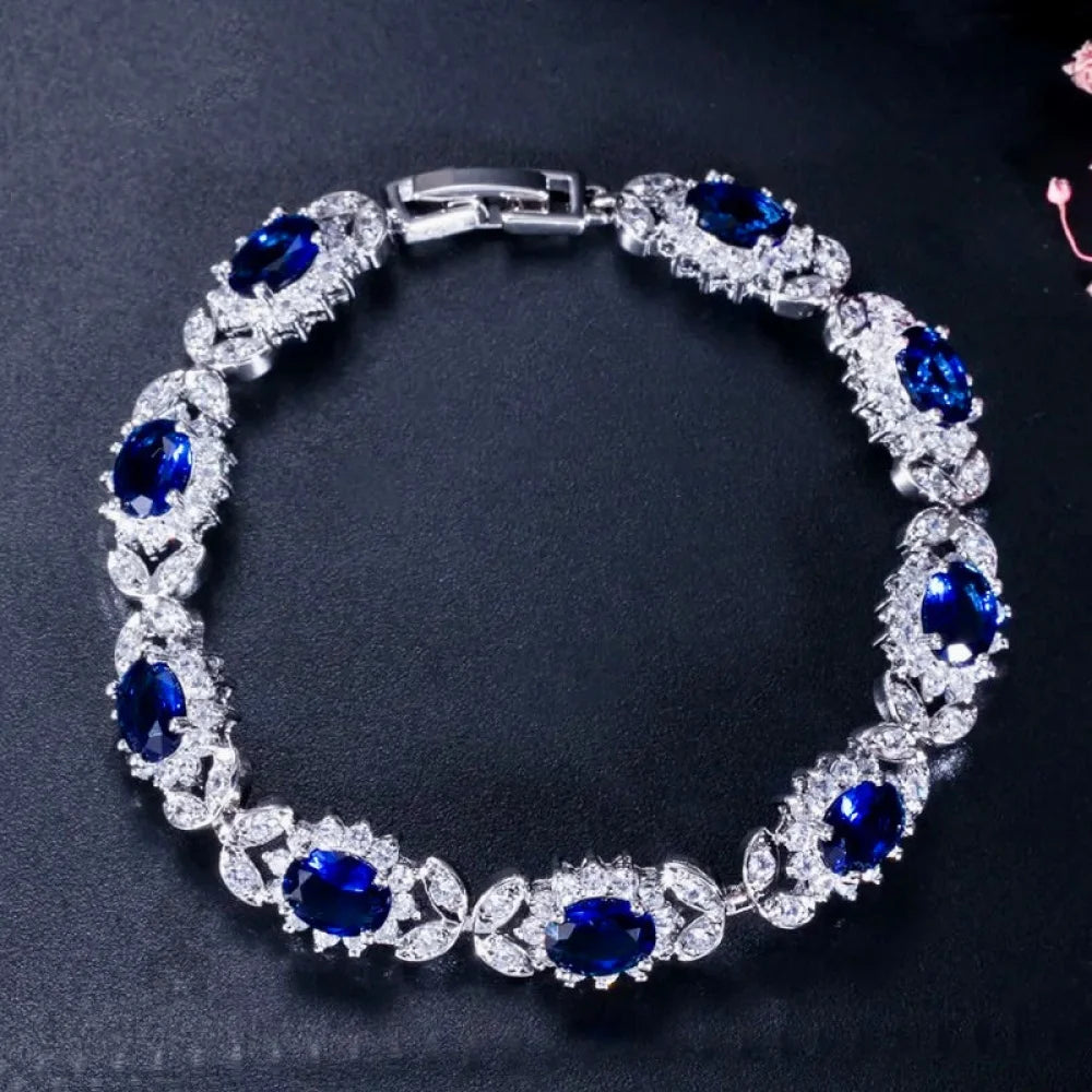 Eleanor Blue Zirconia Bridal Bracelet