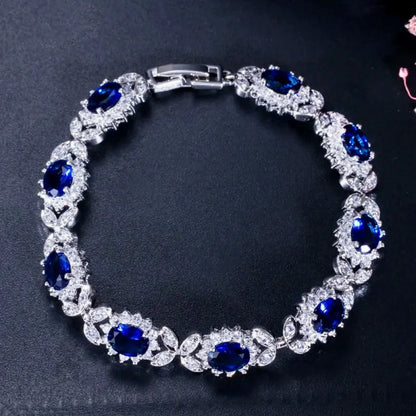 Eleanor Blue Zirconia Bridal Bracelet