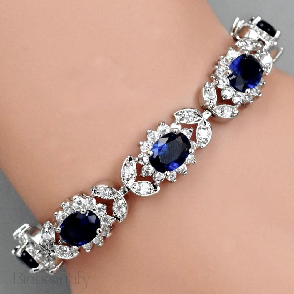 Eleanor Blue Zirconia Bridal Bracelet