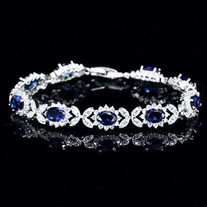 Eleanor Blue Zirconia Bridal Bracelet