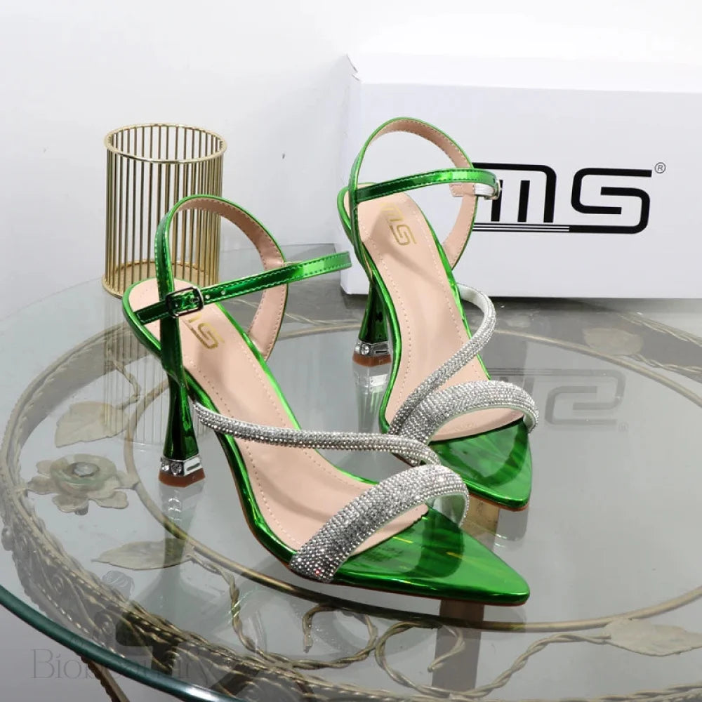 Elegant Green High Heel Shoes For Summer New Luxury Design