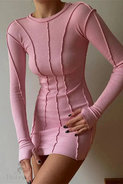 Elegant Long Sleeve Bodycon Mini Dress