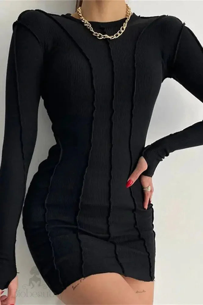 Elegant Long Sleeve Bodycon Mini Dress