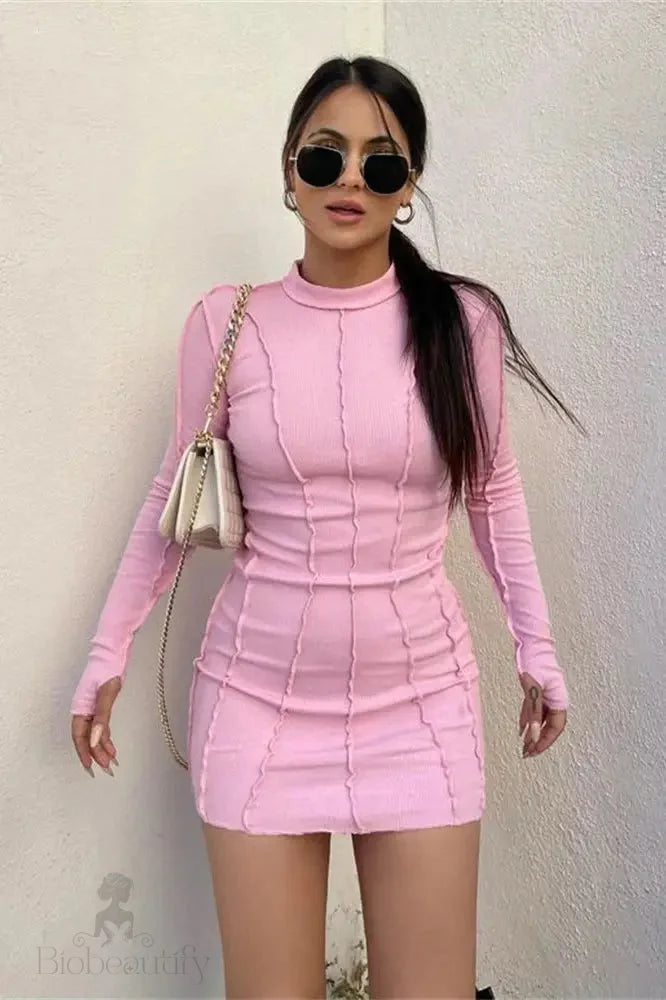 Elegant Long Sleeve Bodycon Mini Dress