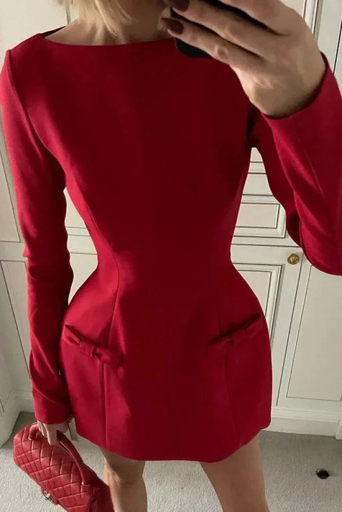 Elegant Long Sleeve Bodycon Mini Dress