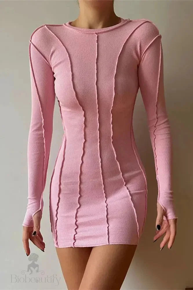 Elegant Long Sleeve Bodycon Mini Dress