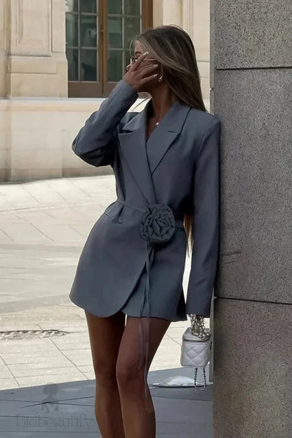 Elegant Long Sleeve Mini Dress